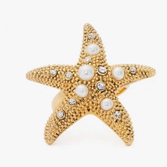 NWT ♠️ Kate Spade Pearl & Stone Starfish Sz 7 - Picture 2 of 6
